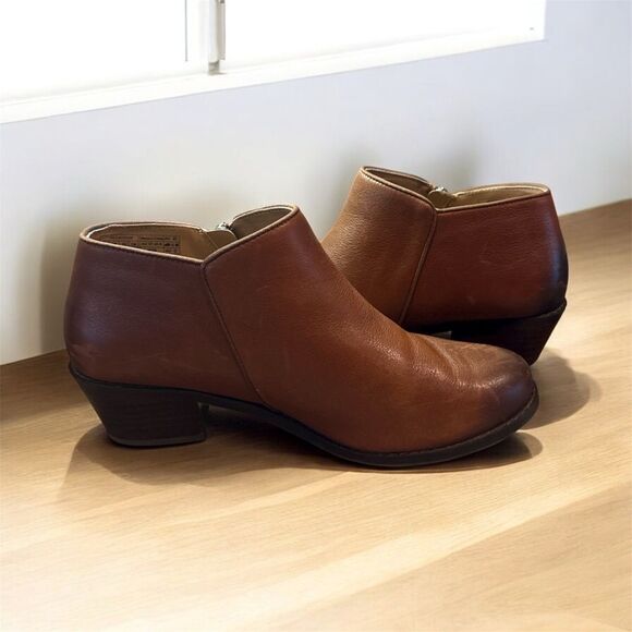 Vionic Jolene Ankle Boots Booties Shoes Womens Size 7 Brown  Vionic Tan Leather Jolene Ankle Booties